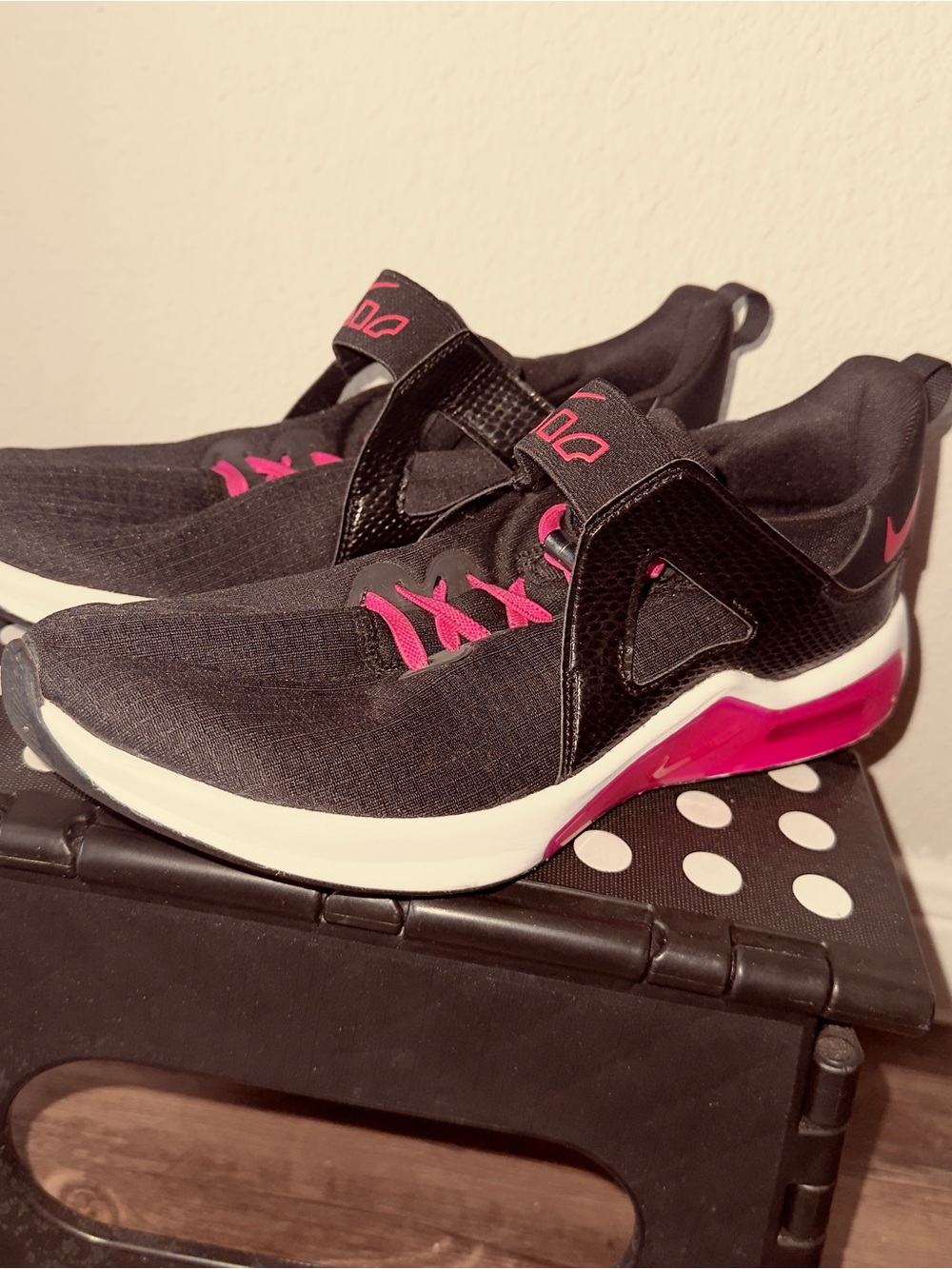 Nike Black Slip-On Sneakers with Pink Insole
